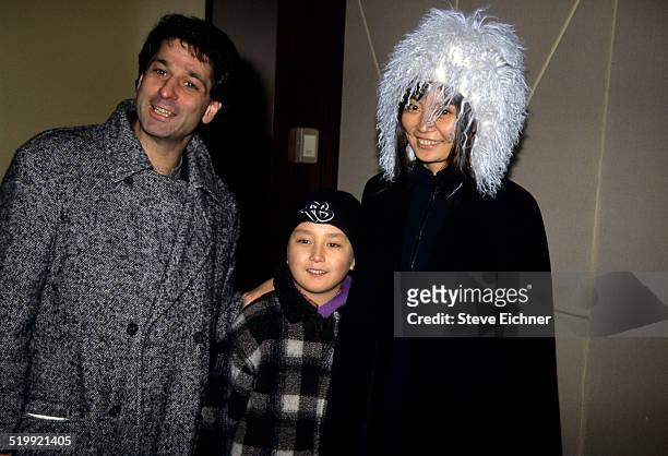 Irina Pantaeva with husband and daughter at premiere of 'Rushmore,' New York, January 28, 1999.