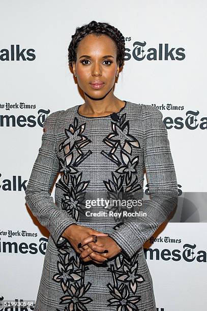 Actress Kerry Washington discusses the film "Confirmation" during TimesTalks Presents: Kerry Washington And Anita Hill at The Times Center on April...