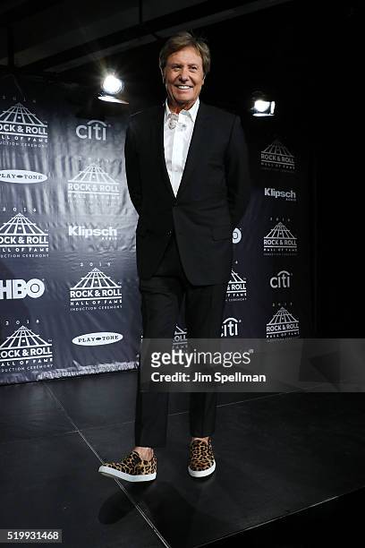 Robert Lamm of Chicago poses in the press room at the 31st Annual Rock And Roll Hall Of Fame Induction Ceremony at Barclays Center of Brooklyn on...