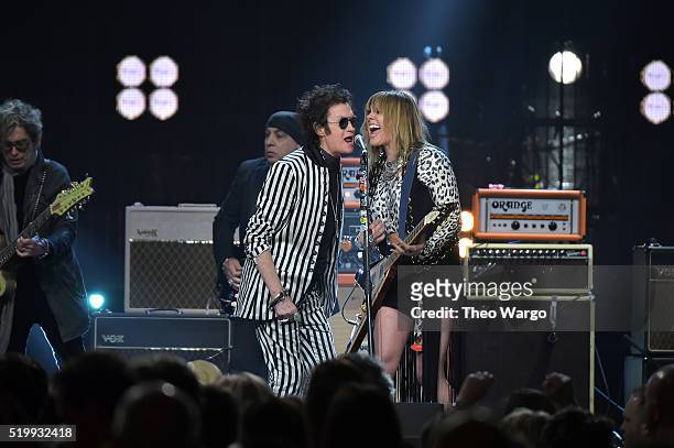 Glenn Hughes and Grace Potter perform at the 31st Annual Rock And Roll Hall Of Fame Induction Ceremony at Barclays Center on April 8, 2016 in New...
