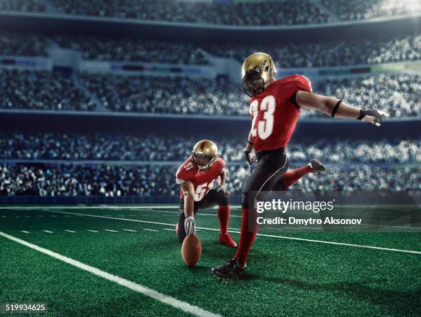 american football kick off - college athletics stock pictures, royalty-free photos & images