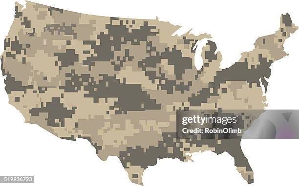 usa desert camouflage map - desert camo pattern stock illustrations