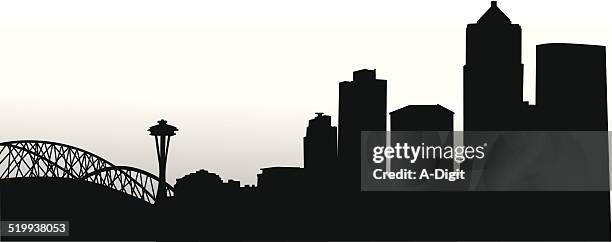 seattleskyline - portland skyline stock illustrations