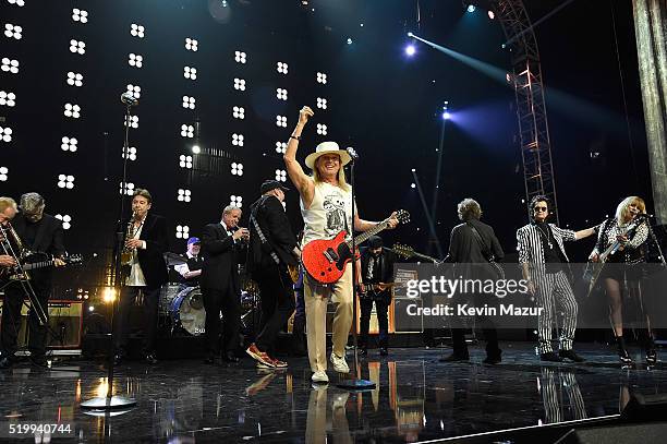 Robin Zander of Cheap Trick performs onstage during 31st Annual Rock And Roll Hall Of Fame Induction Ceremony at Barclays Center of Brooklyn on April...