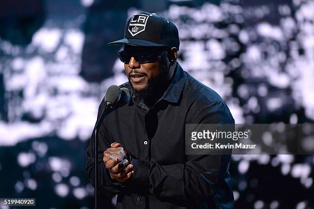 Ren speaks onstage during 31st Annual Rock And Roll Hall Of Fame Induction Ceremony at Barclays Center of Brooklyn on April 8, 2016 in New York City.