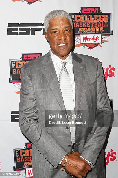 Legend Julius Erving attends the 2016 College Basketball Awards Presented By Wendy's at Microsoft Theater on April 8, 2016 in Los Angeles, California.