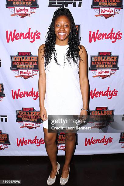 Ohio State's Kelsey Mitchell attends the 2016 College Basketball Awards Presented By Wendy's at Microsoft Theater on April 8, 2016 in Los Angeles,...