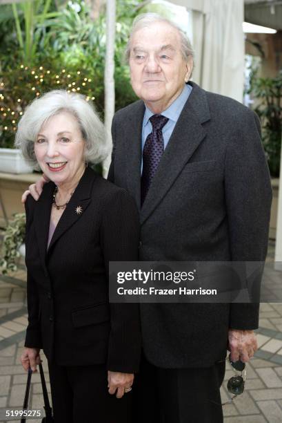 Actor Karl Malden and wife Mona Graham arrive at the 2004 AFI awards luncheon held at the Four Seasons Hotel on January 14, 2005 in Los Angeles,...