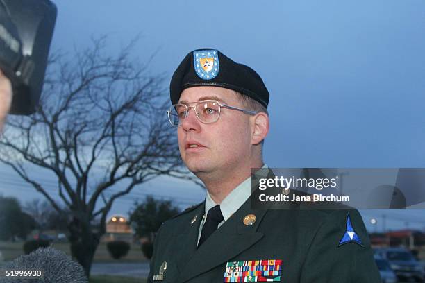 Specialist Charles Graner stands outsided the judicial center before entering for the sentencing phase of his court-martial January 15, 2005 in Fort...