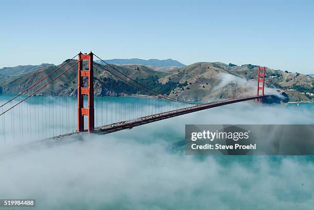 golden gate bridge and the marin headlands - golden gate bridge stock pictures, royalty-free photos & images