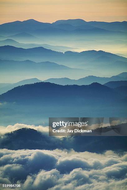 mist in great smoky mountains - グレートスモーキー山脈 ストックフォトと画像