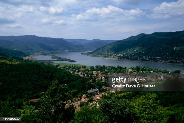 visegrad along the danube - visegrad hungary stock pictures, royalty-free photos & images
