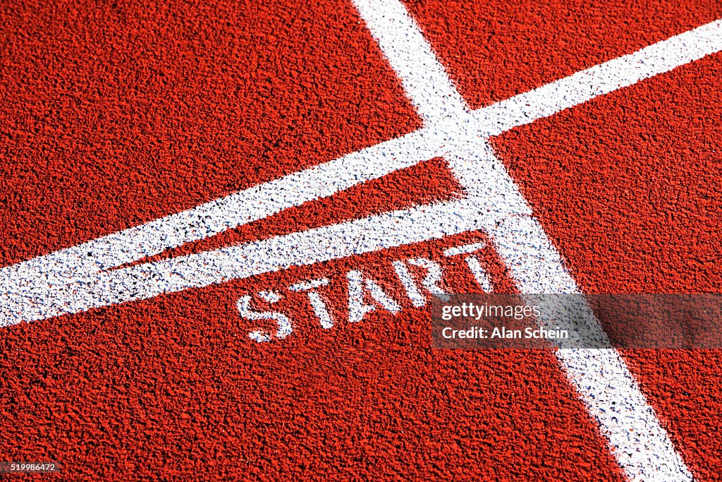 Starting Line on Running Track