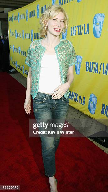 Actress Cate Blanchett arrives at the 11th Annual "BAFTA/LA Tea Party" at Park Hyatt Los Angeles Hotel on January 15, 2005 in Los Angeles, California.