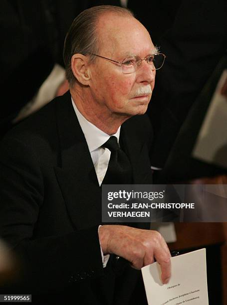 Luxembourg Grand Duke Jean attends the funeral of Luxembourg Grand Duchess Josephine Charlotte, in Notre Dame de Luxembourg's cathedral, 15 January...