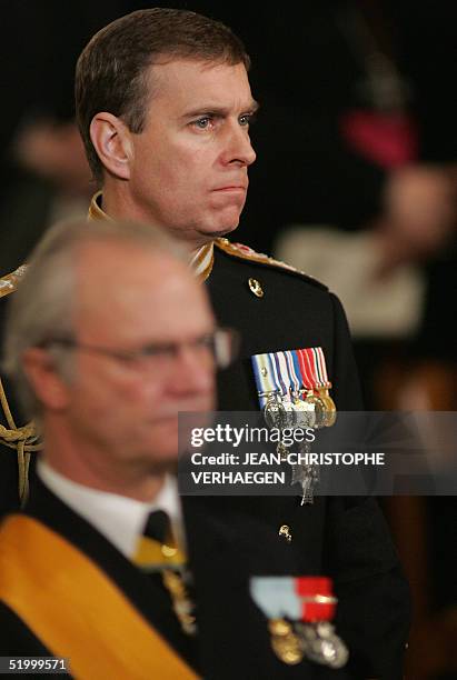 British Duke of York, Andrew, attends the funeral of Luxembourg Grand Duchess Josephine Charlotte, in Notre Dame de Luxembourg's cathedral, 15...