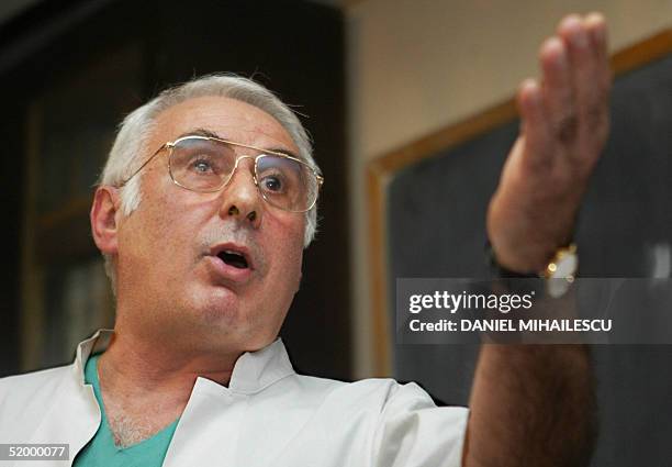 Bogdan Marinescu, the doctor of Adriana Iliescu, adresses the media at Panait Sarbu hospital as Iliescu, the 67-year-old Romanian who became today,...