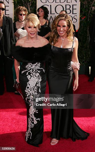 Hosts Melissa and Joan Rivers arrive to the 62nd Annual Golden Globe Awards at the Beverly Hilton Hotel January 16, 2005 in Beverly Hills, California.