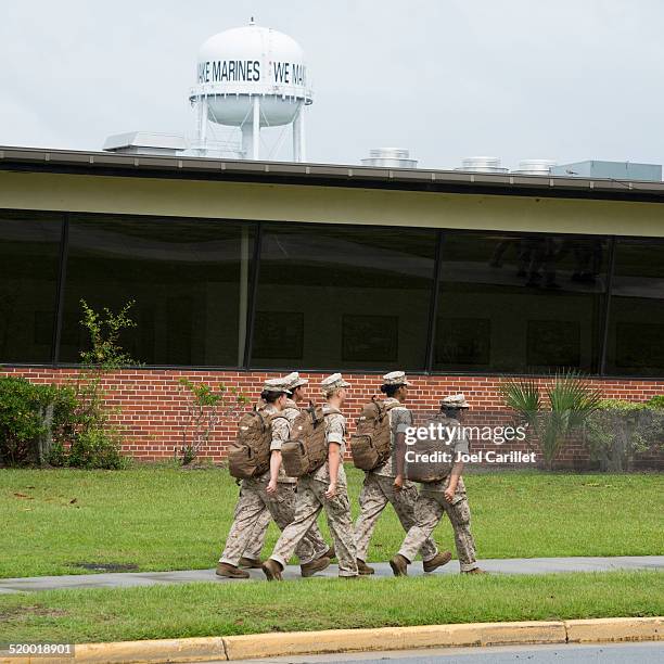 feminino recruta para os eua.  marine corps - parris island - fotografias e filmes do acervo