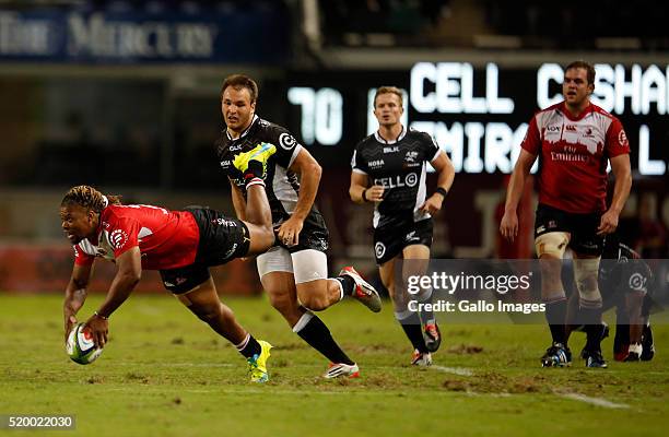 Howard Mnisi of the Emirates Lions during the 2016 Super Rugby match between Cell C Sharks and Emirates Lions at Growthpoint Kings Park on April 09,...