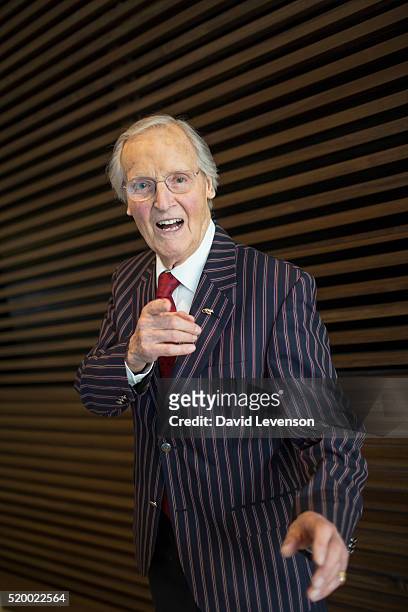 Nicholas Parsons, radio and television presenter, photographed at the FT Weekend Oxford Literary Festival on April 9, 2016 in Oxford, England.