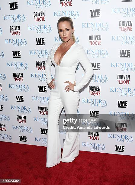 Television personality Kendra Wilkinson arrives at the WE tv celebration of the premiere of 'Kendra On Top' and 'Driven To Love' at Estrella Sunset...