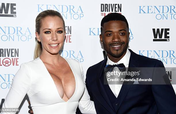 Television personality Kendra Wilkinson and rapper Ray J arrive at the WE tv celebration of the premiere of 'Kendra On Top' and 'Driven To Love' at...