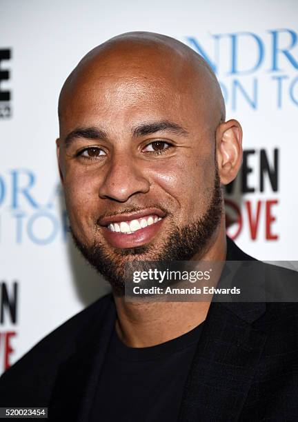 Television personality Hank Baskett arrives at the WE tv celebration of the premiere of 'Kendra On Top' and 'Driven To Love' at Estrella Sunset on...