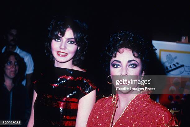 Elizabeth Taylor and Maria Burton at the Roxy Roller Disco circa 1980 in New York City.