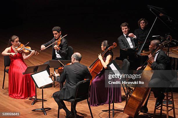 Chamber Music Society's season opening concert at Alice Tully Hall on Wednesday night, October 15, 2014.This image:The pianist Alessio Bax, with from...