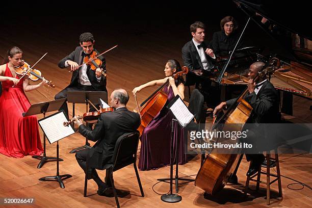 Chamber Music Society's season opening concert at Alice Tully Hall on Wednesday night, October 15, 2014.This image:The pianist Alessio Bax, with from...