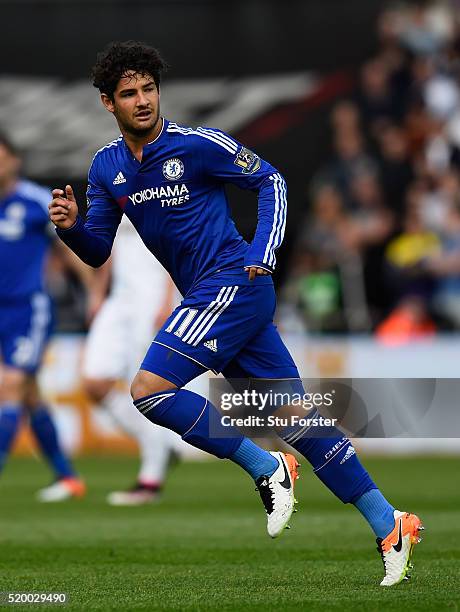 Alexandre Pato of Chelsea in action during the Barclays Premier League match between Swansea City and Chelsea at Liberty Stadium on April 9, 2016 in...