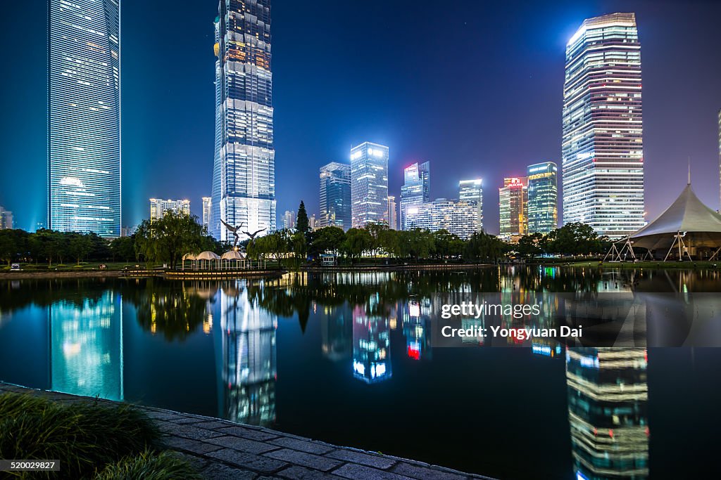 Shanghai Skyscrapers at Night