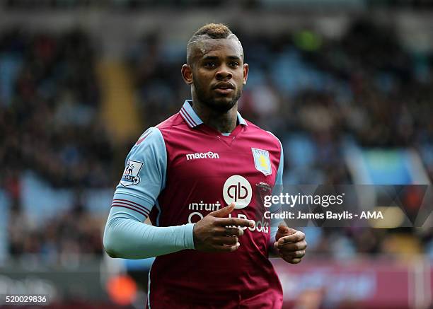 Leandro Bacuna of Aston Villa during the Barclays Premier League match between Aston Villa and A.F.C. Bournemouth at Villa Park on April 9, 2016 in...