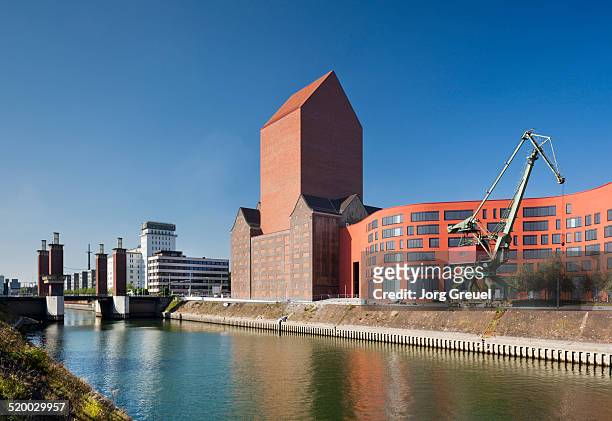 duisburg innenhafen (inner harbour) - duisburg stock pictures, royalty-free photos & images