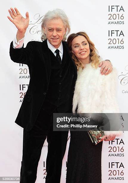 Bob Geldof and Jeanne Marine attend the 2016 IFTA Film & Drama Awards at Mansion House on April 9, 2016 in Dublin, Ireland.