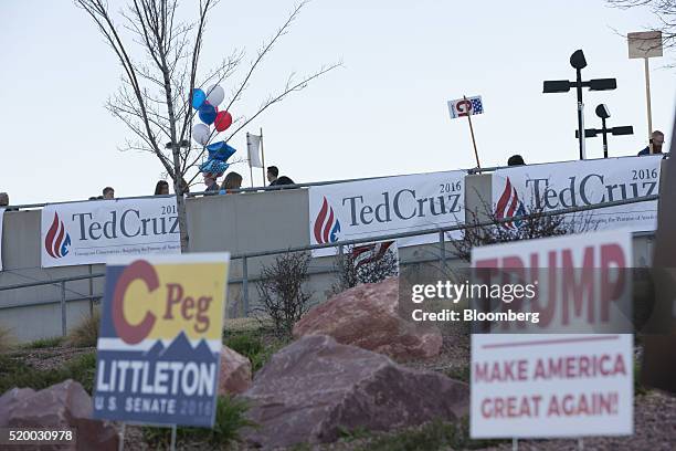 Donald Trump, president and chief executive of Trump Organization Inc. And 2016 Republican presidential candidate, not pictured, and Senator Ted...