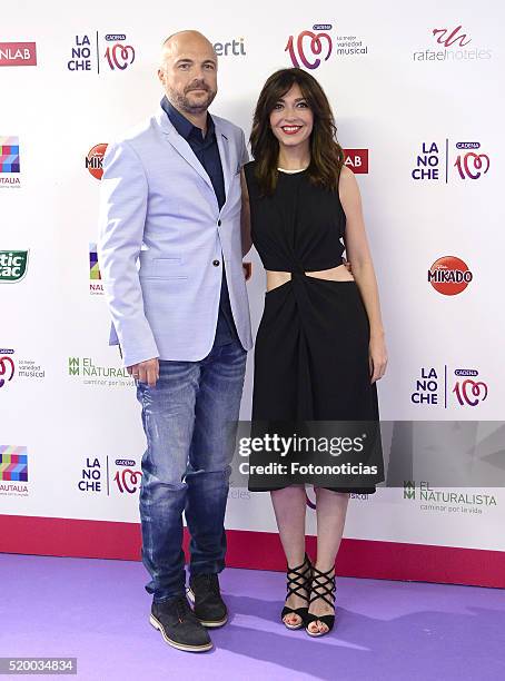 Javi Nieves and Mar Amate attend the 'La Noche de Cadena 100' photocall at the Barclaycard Center on April 9, 2016 in Madrid, Spain.