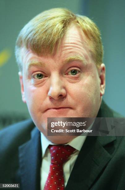 Liberal Democrats leader, Charles Kennedy speaks during the launch of the Liberal Democrat party's general election campaign on January 17, 2005 in...