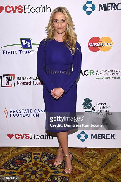 Actress Reese Witherspoon attends Stand Up To Cancer's New York Standing Room Only, presented by Entertainment Industry Foundation, with donors...