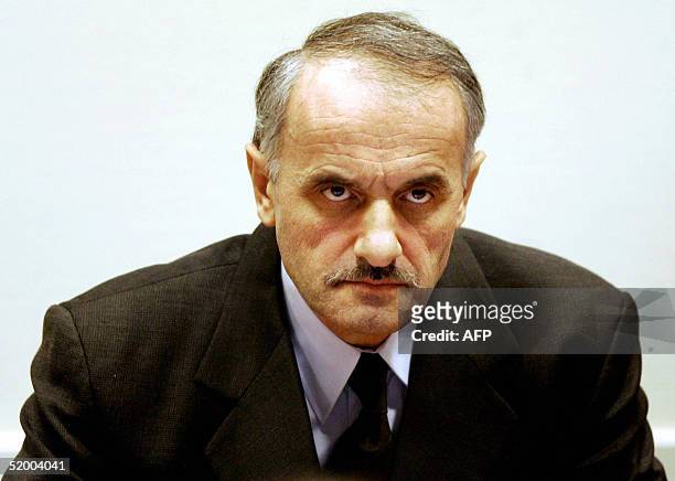 Former Bosnian Serb officer Vidoje Blagojevic waits for the verdict at the UN war crimes tribunal in The Hague, The Netherlands, 17 January 2005....