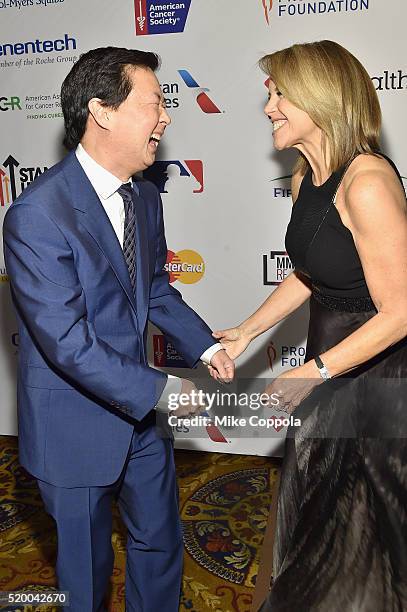 Actor Ken Jeong and Co-founder & SU2C Council of Founders and Advisors, Katie Couric attend Stand Up To Cancer's New York Standing Room Only,...