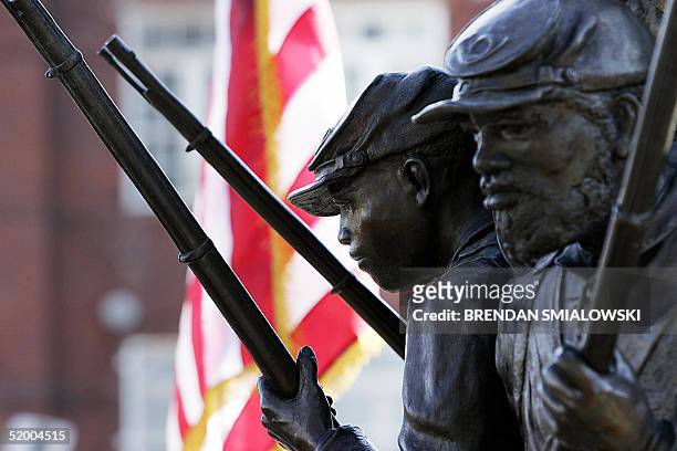 The African American Civil War Memorial is pictured 17 January, 2005 in Washington, DC. A wreath laying ceremony took place at the memorial earlier...