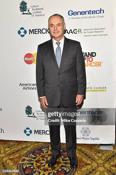 Commissioner at Major League Baseball, Rob Manfred attends Stand Up To Cancer's New York Standing Room Only, presented by Entertainment Industry...