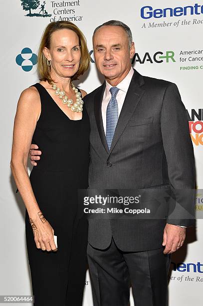 Colleen Manfred and Commissioner at Major League Baseball, Rob Manfred attend Stand Up To Cancer's New York Standing Room Only, presented by...