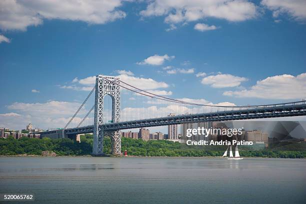 george washington bridge from new jersey - george washington bridge bildbanksfoton och bilder