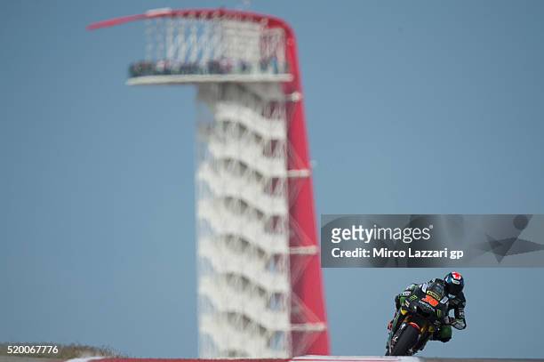 Bradley Smith of Great Britain and Monster Yamaha Tech 3 heads down a straight during the MotoGp Red Bull U.S. Grand Prix of The Americas -...