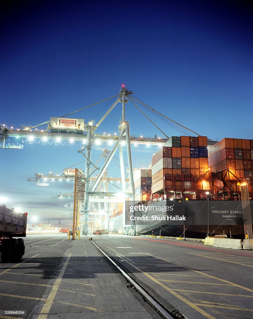Container Night Market Container Terminal At Night High-Res Stock Photo - Getty Images