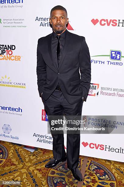 Actor Jamie Foxx attends Stand Up To Cancer's New York Standing Room Only, presented by Entertainment Industry Foundation, with donors American...