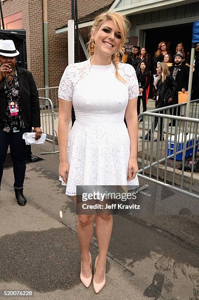 Actress Molly Tarlov attends the 2016 MTV Movie Awards at Warner Bros. Studios on April 9, 2016 in Burbank, California. MTV Movie Awards airs April...